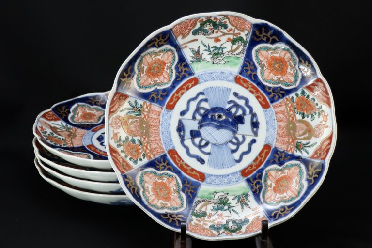 ΤȬ / Imari Polychrome Plates  set of 5