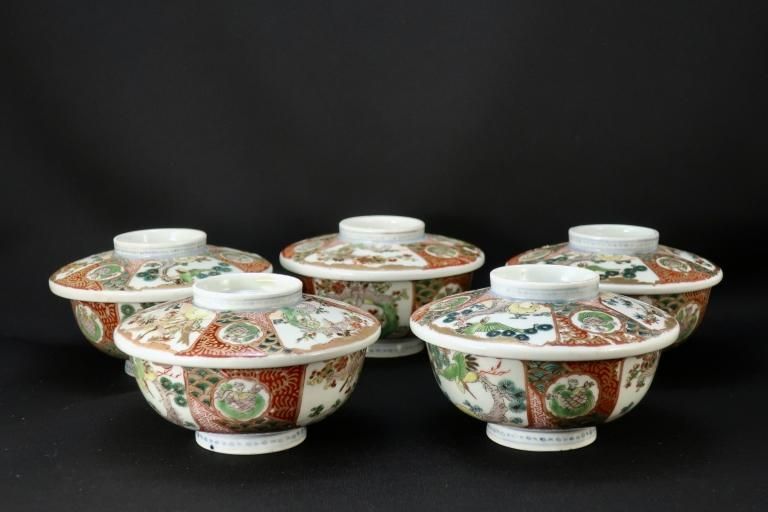 Τᵵʸҡ޵ / Imari Polychrome Bowls with Lids  set of 5