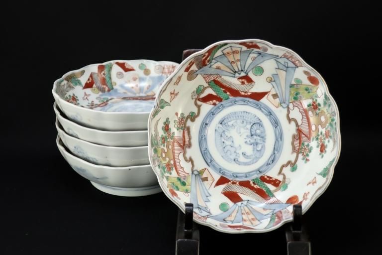 Τʸʤޤ / Imari Polychrome 'Namasu' Bowls  set of 5