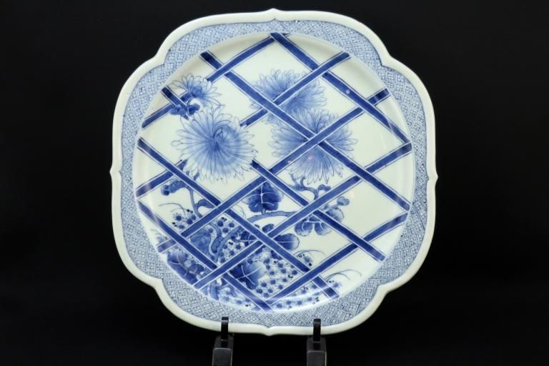 ΤյƤ˳οѷ绮 / Imari Large Blue & White Plate with the picture of chrysanthemum Flowers