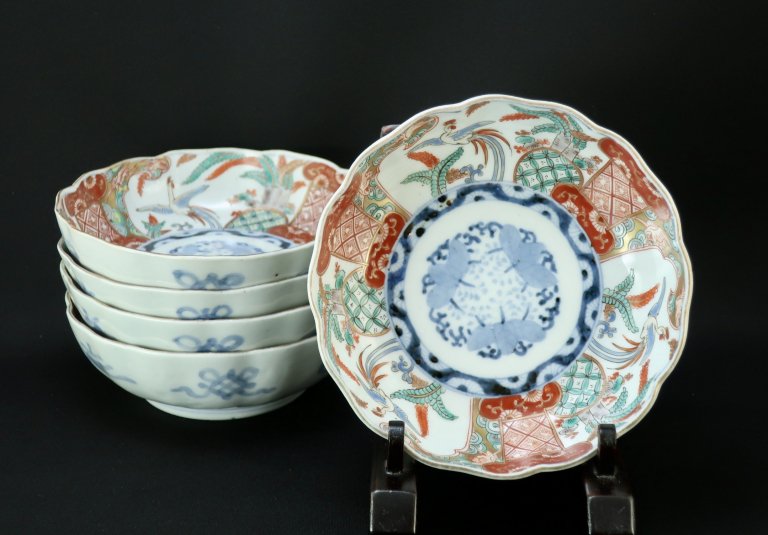 Τ˱ʸʤޤ / Imari Polychrome Namasu' Bowls  set of 5