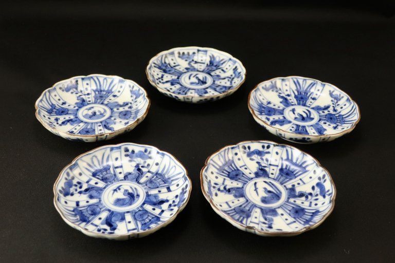 Τּʸ / Imari Small Blue & White Plates  set of 5