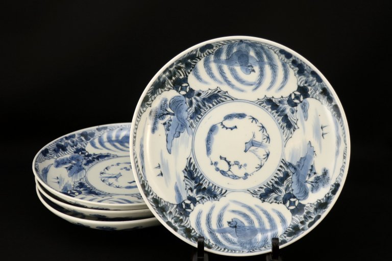 Τ˱໳ʸ / Imari Blue & White Plates  set of 4