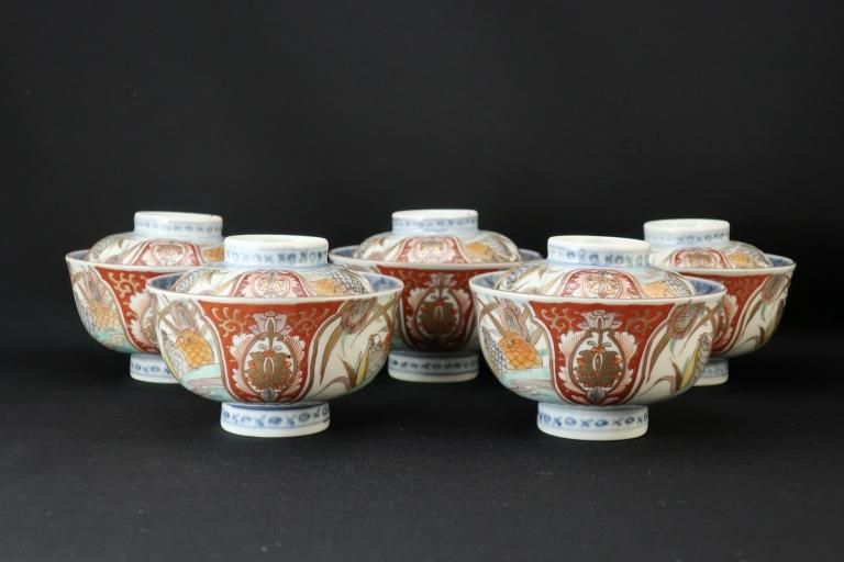 Τʸҡ޵ / Imari Polychrome Bowls with Lids  set of 5