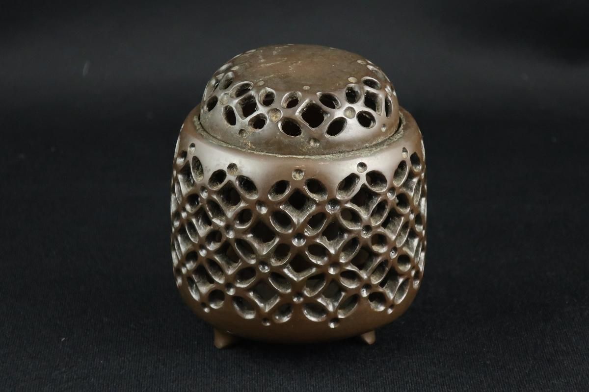 銅器七宝透かし香炉 / Bronze Small Incense Burner - OKURA