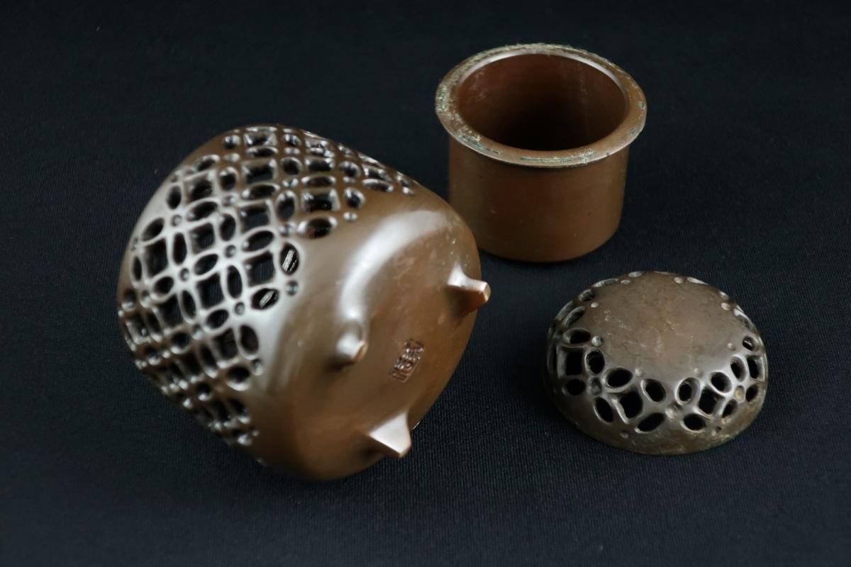 銅器七宝透かし香炉 / Bronze Small Incense Burner - OKURA