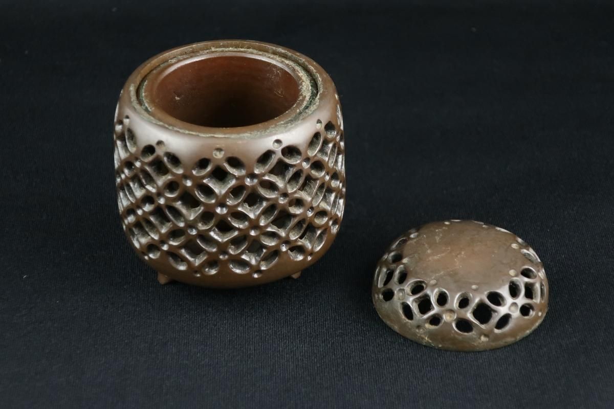 銅器七宝透かし香炉 / Bronze Small Incense Burner - OKURA