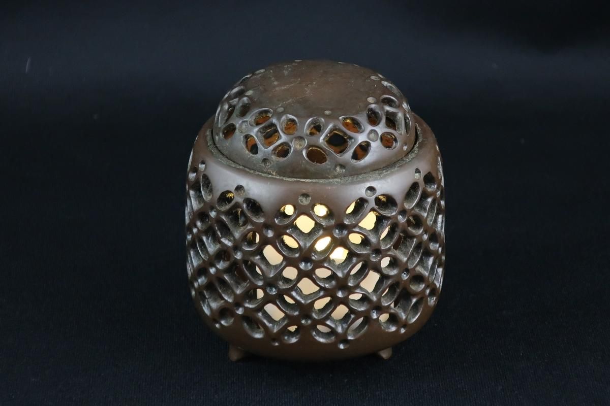 銅器七宝透かし香炉 / Bronze Small Incense Burner - OKURA