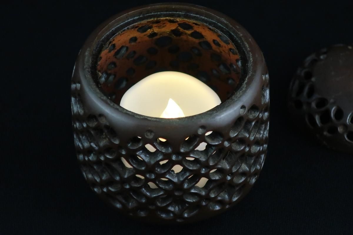 銅器七宝透かし香炉 / Bronze Small Incense Burner - OKURA