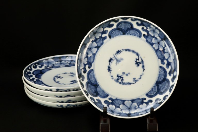 ΤպʸϻȾ / Imari Blue & White Plates with the picture of Sakura  set of 5