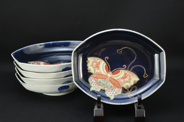 Τĳʸ / Imari Lapis Lazuli Boat-shaped Plates  set of 5