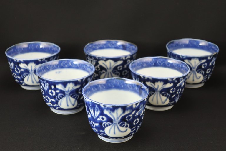 伊万里染付吉祥文向付　六客組 / Imari Blue & White 'Mukoduke' Cups  set of 6