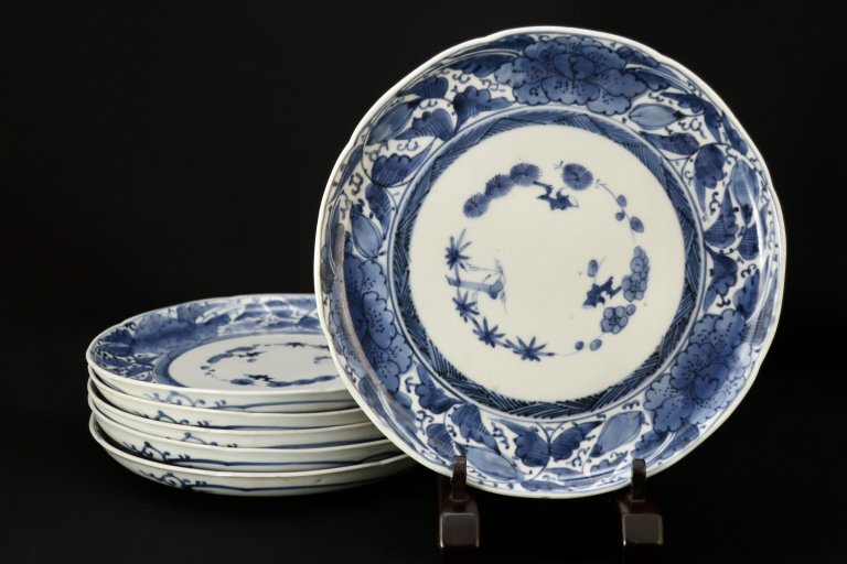 Τղðʸϻ / Imari Blue & White Plates  set of 6