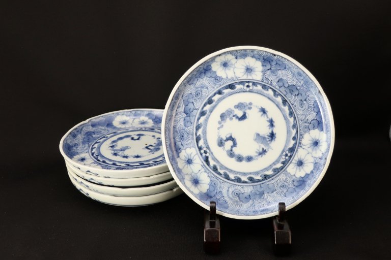 Τϻ / Imari Blue & White Plates  set of 5