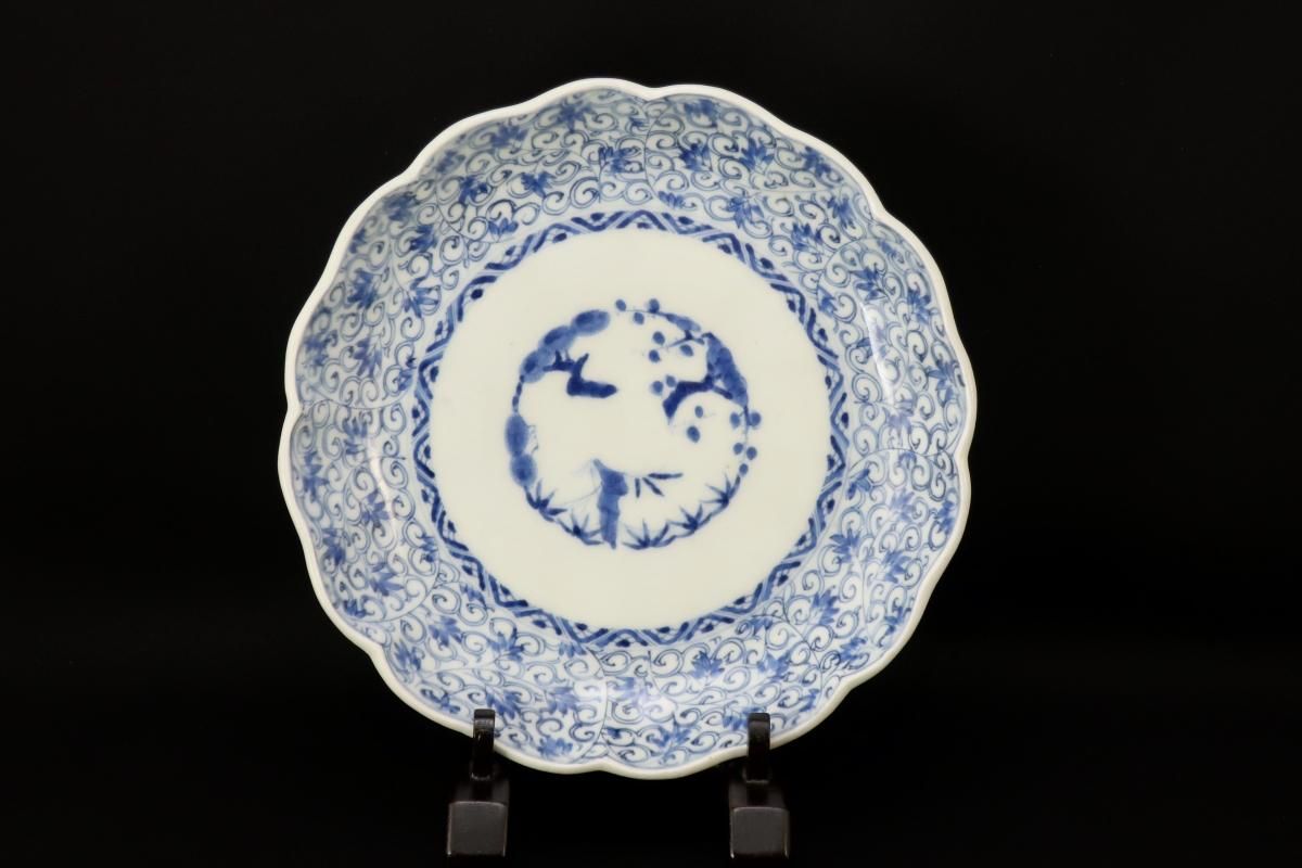 伊万里染付萩唐草文七寸皿 五枚組 / Imari Blue & White Plates