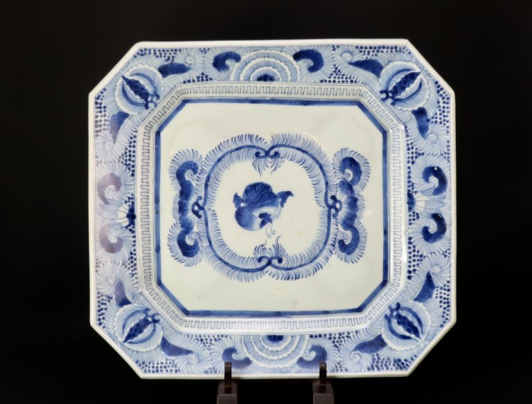 Τĳʸڳ绮 / Imari Large Rectangular Blue & White Plate with the picture of Butterfly
