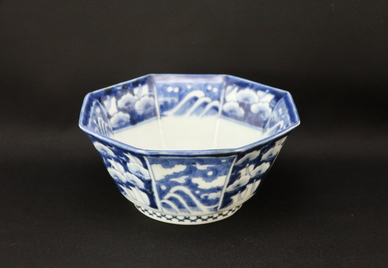 伊万里染付八角中鉢 / Imari Octagonal Blue & White Bowl