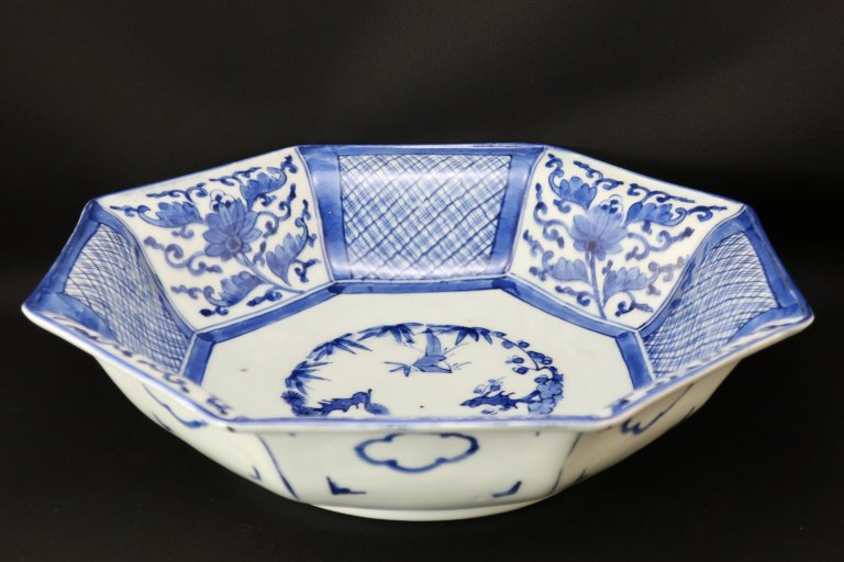 伊万里染付八角大鉢 / Imari Large Octagonal Blue & White Bowl