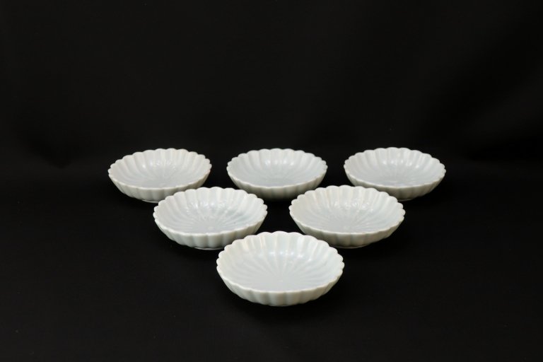 Τ򼧵Ʋַϻ / Imari Small White Porcelain Chrysanthemum-flower-shaped Plates  set of 6