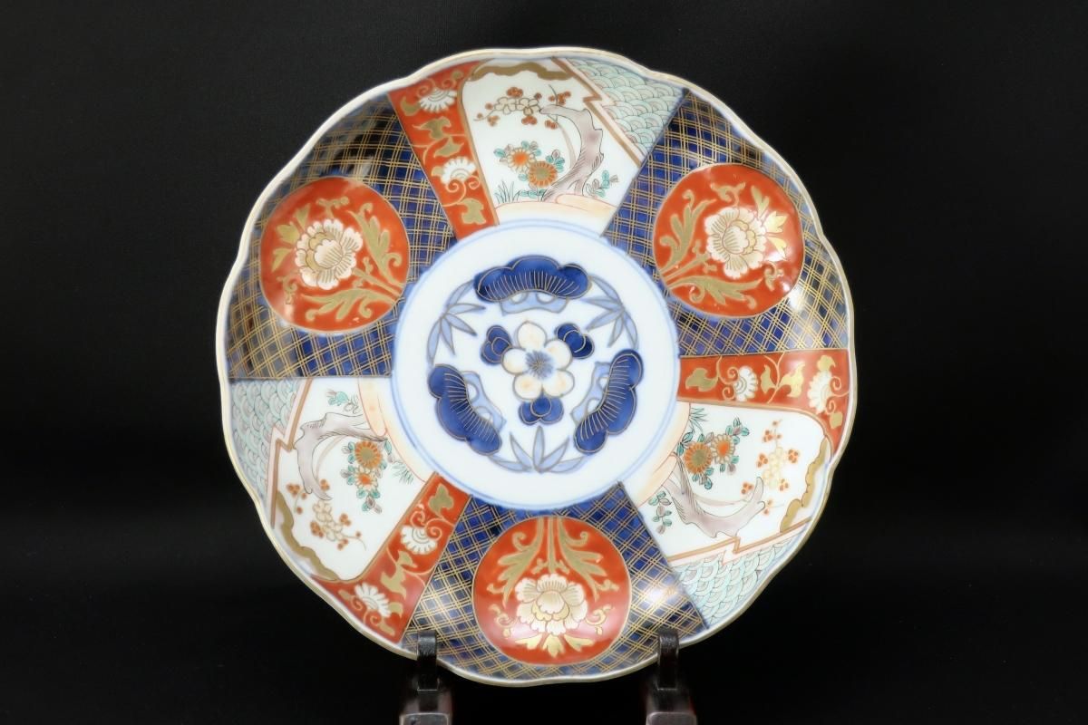 伊万里色絵草花文七寸皿 五枚組 / Imari Polychrome Plates set