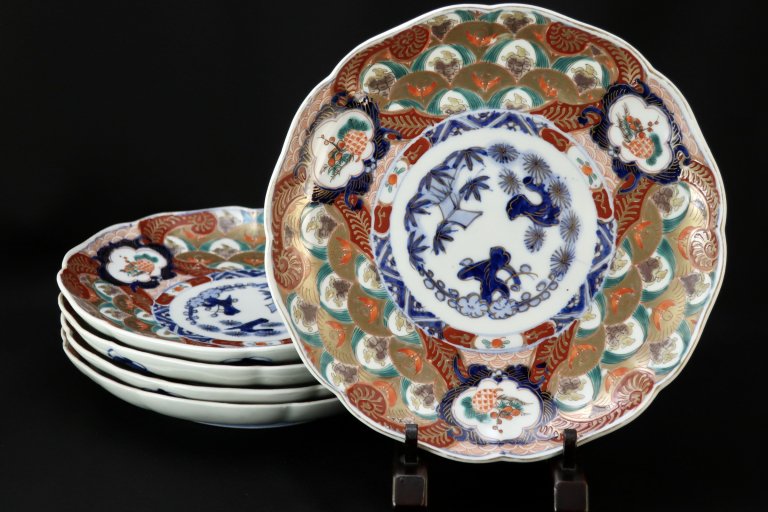 ΤᵵʸȬ / Imari Polychrome Plates  set of 5