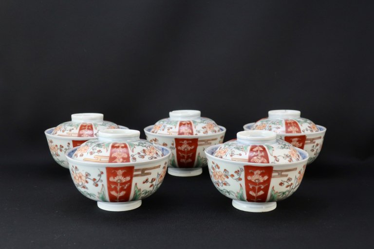 Τʸҡ޵ / Imari Polychrome Bowls with Lids  set of 5