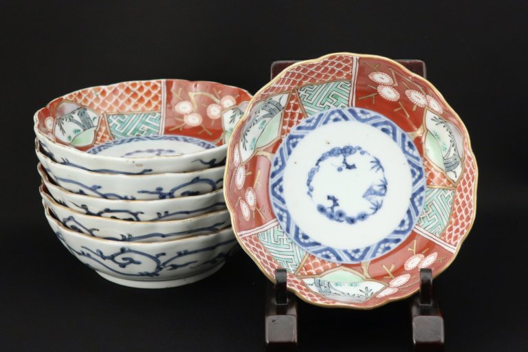 Τʤޤϻ / Imari Polychrome 'Namasu' Bowls  set of 6