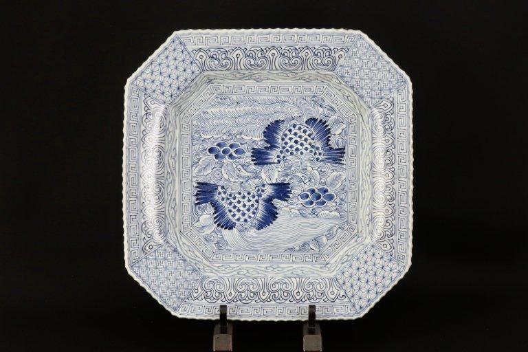 Τյ˱ʸڳ绮 / Imari Large Blue & White Square Plate with the picture of Phoenix and Tortoise