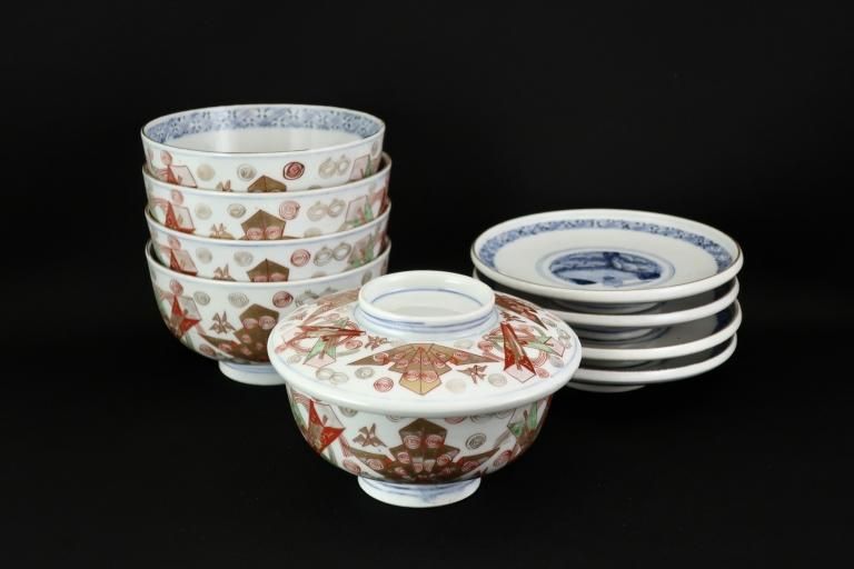 Τʸҡ޵ / Imari Polychrome Bowls with Lids   set of 5