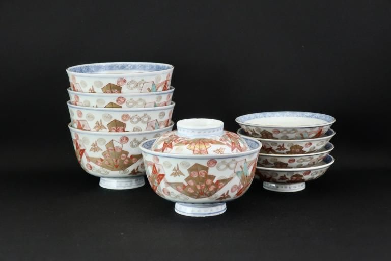 Τʸҡ޵ / Imari Polychrome Bowls with Lids   set of 5