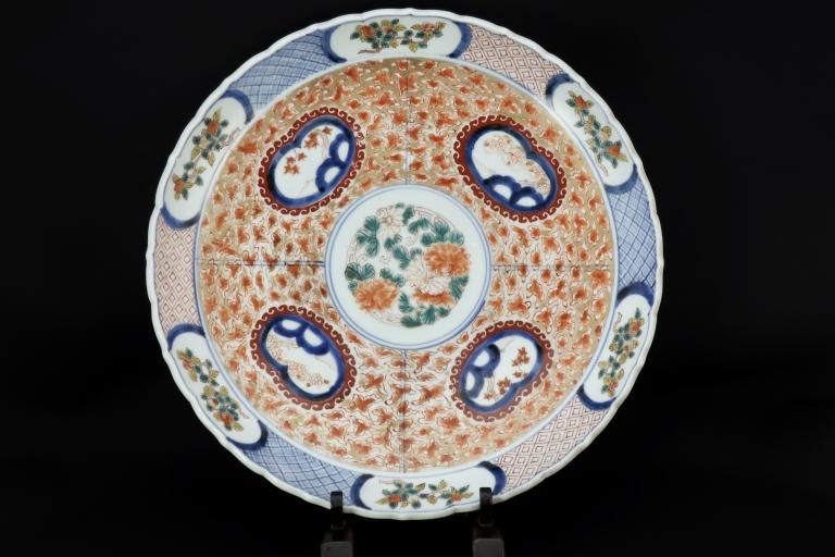 伊万里色絵草花文尺皿 / Imari Large Polychrome Plate
