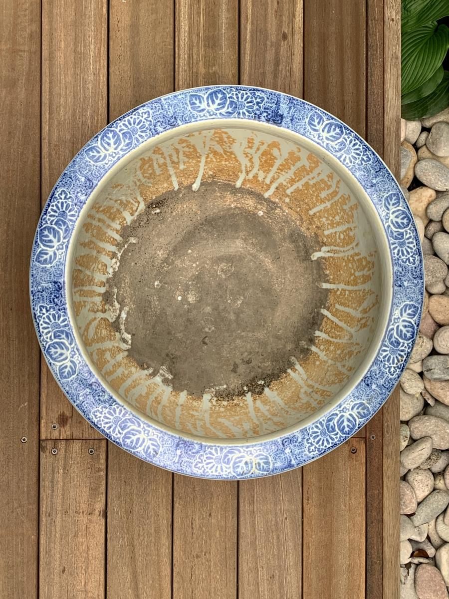 伊万里染付龍鳳凰丸文大火鉢 / Imari Large Blue & White
