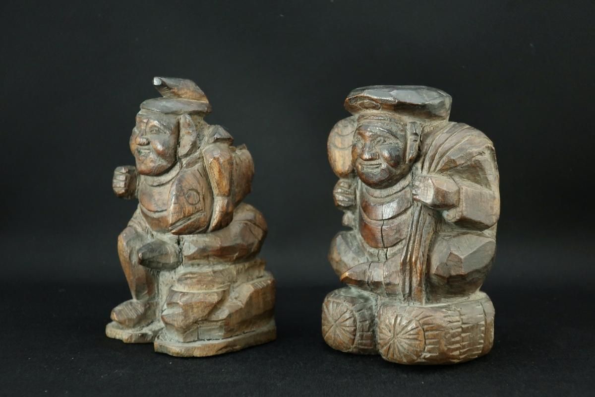 木彫恵比寿大黒 / Wooden Statues of Ebisu & Daikoku - OKURA 木彫恵比寿大黒 / Wooden Statues of Ebisu & Daikoku - OKURA