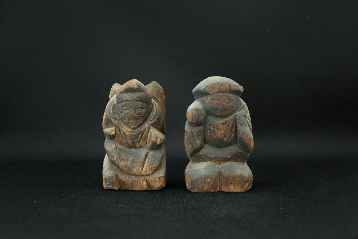 木彫恵比寿大黒 / Wooden Statues of Ebisu & Daikoku - OKURA