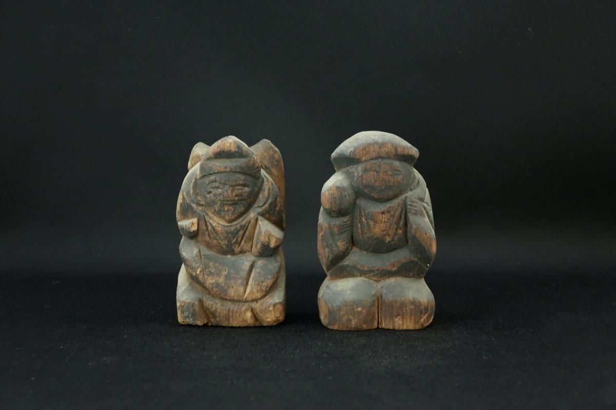 木彫恵比寿大黒 / Wooden Statues of Ebisu & Daikoku - OKURA