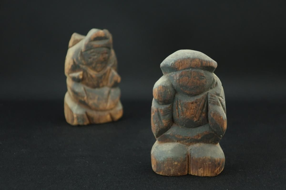 木彫恵比寿大黒 / Wooden Statues of Ebisu & Daikoku - OKURA
