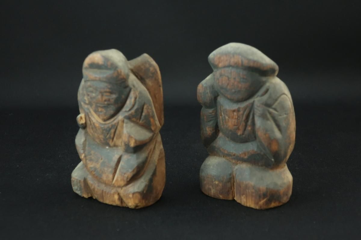 木彫恵比寿大黒 / Wooden Statues of Ebisu & Daikoku - OKURA