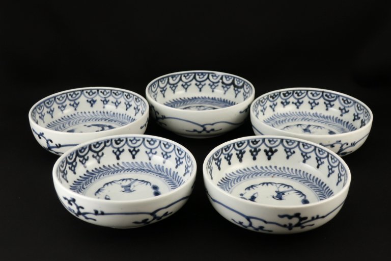 Τʸʤޤ / Imari Blue & White 'Namasu'  Bowls  set of 5