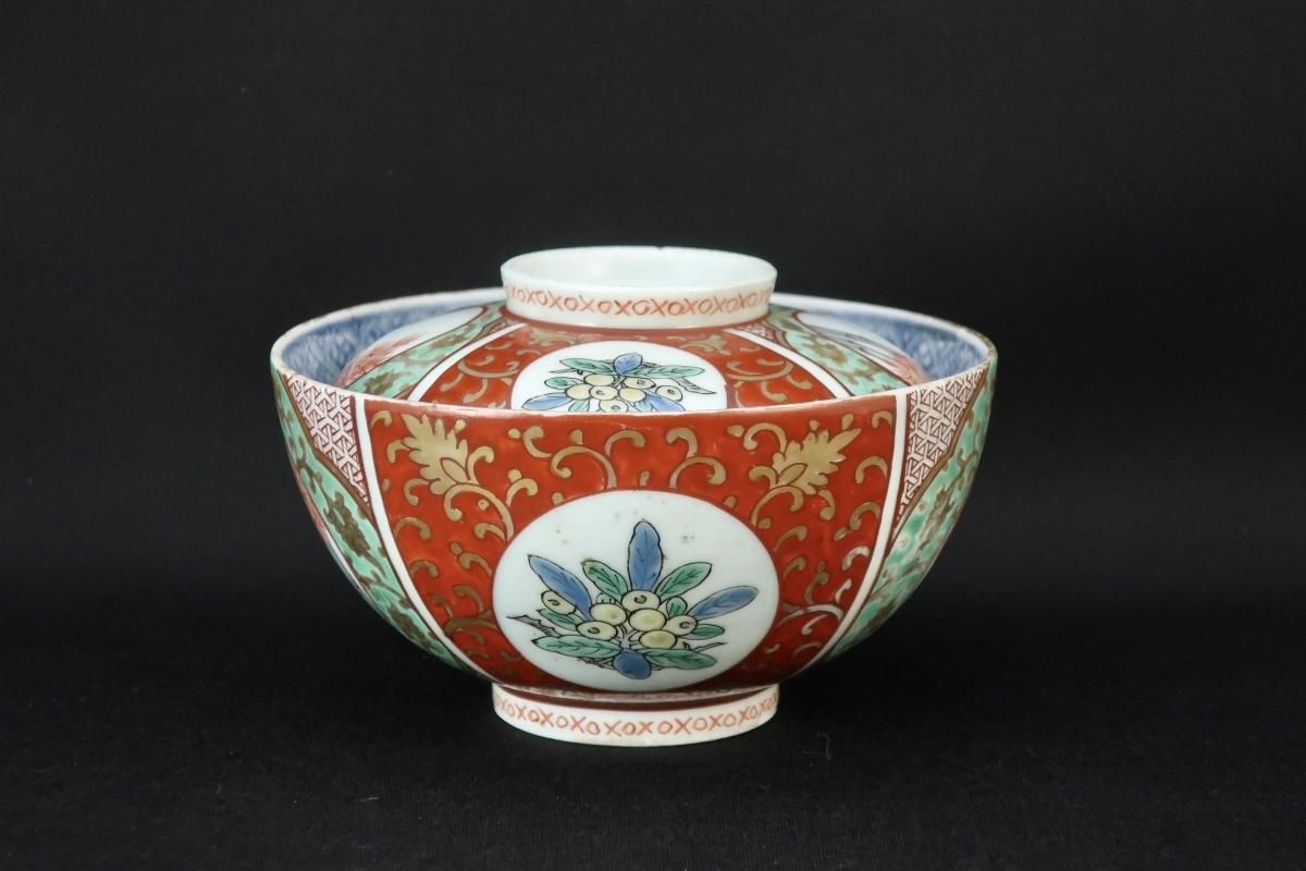 SALE】 江戸期 古伊万里 「紅毛人八角小鉢」 本物保証 陶芸