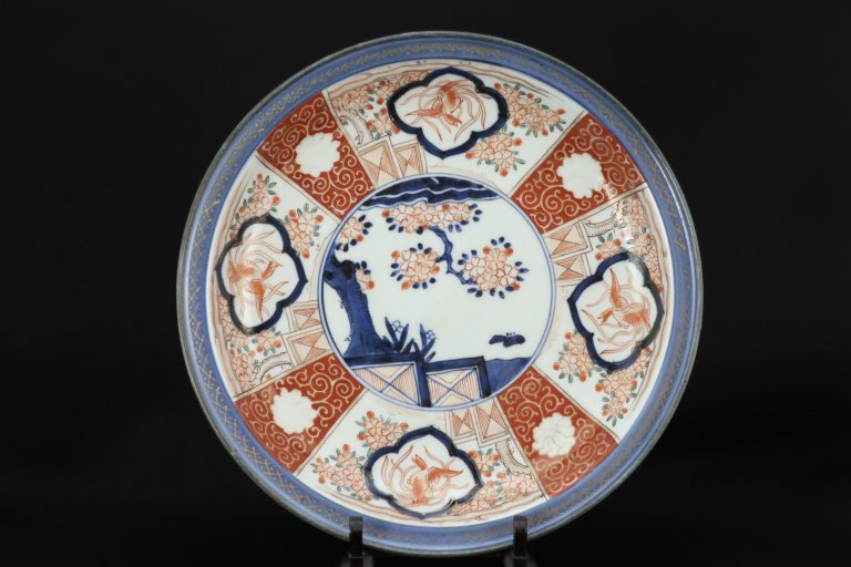伊万里色絵桜鳳凰文大皿 / Imari Large Polychrome Plate with the picture of Phoenixes and Cherry blossoms