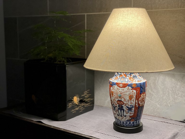 伊万里色絵菊花形壺テーブルランプ / Table Lamp of Imari Polychrome Pot