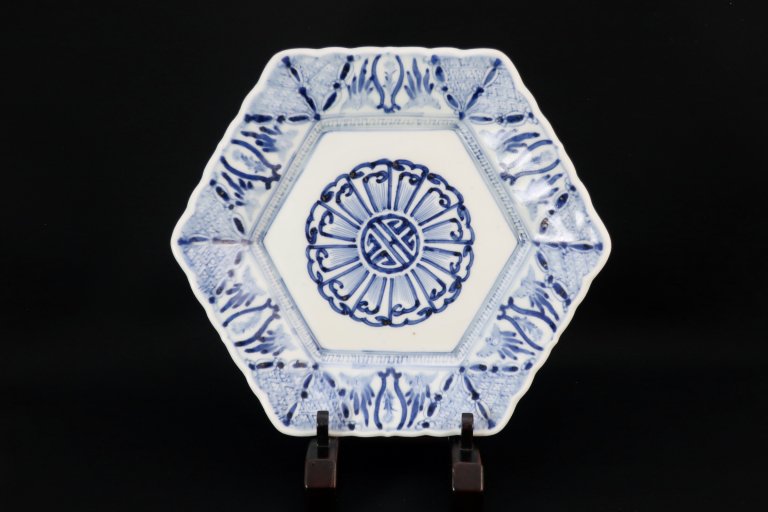 伊万里染付六角大皿 / Imari Large Hexagonal Blue & White Plate