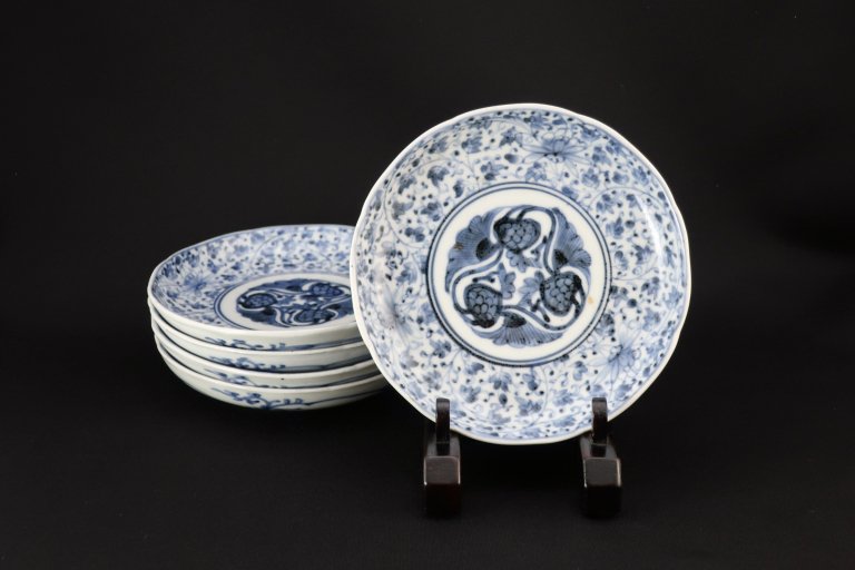 Τղʸ / Imari Blue & White Plate with the pattern of 'Hanakarakusa'  set of 5