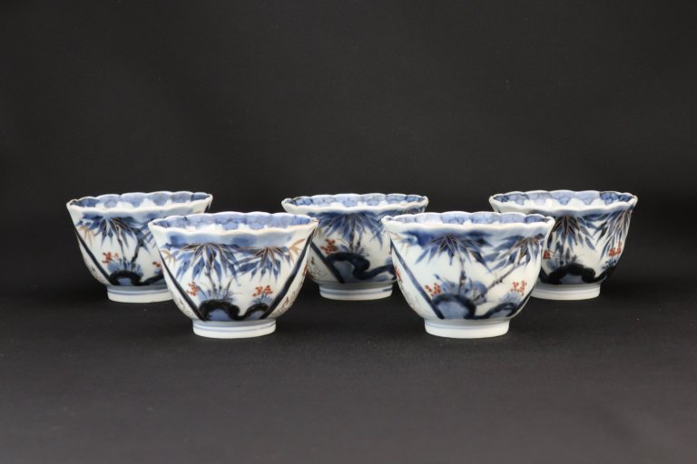 ΤʸƲַա޵ / Imari Polychrome 'Mukoduke' Cups  set of 5