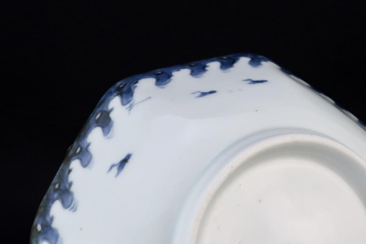 伊万里染付波兎文八角なます皿 五枚組 / Imari Octagonal Blue