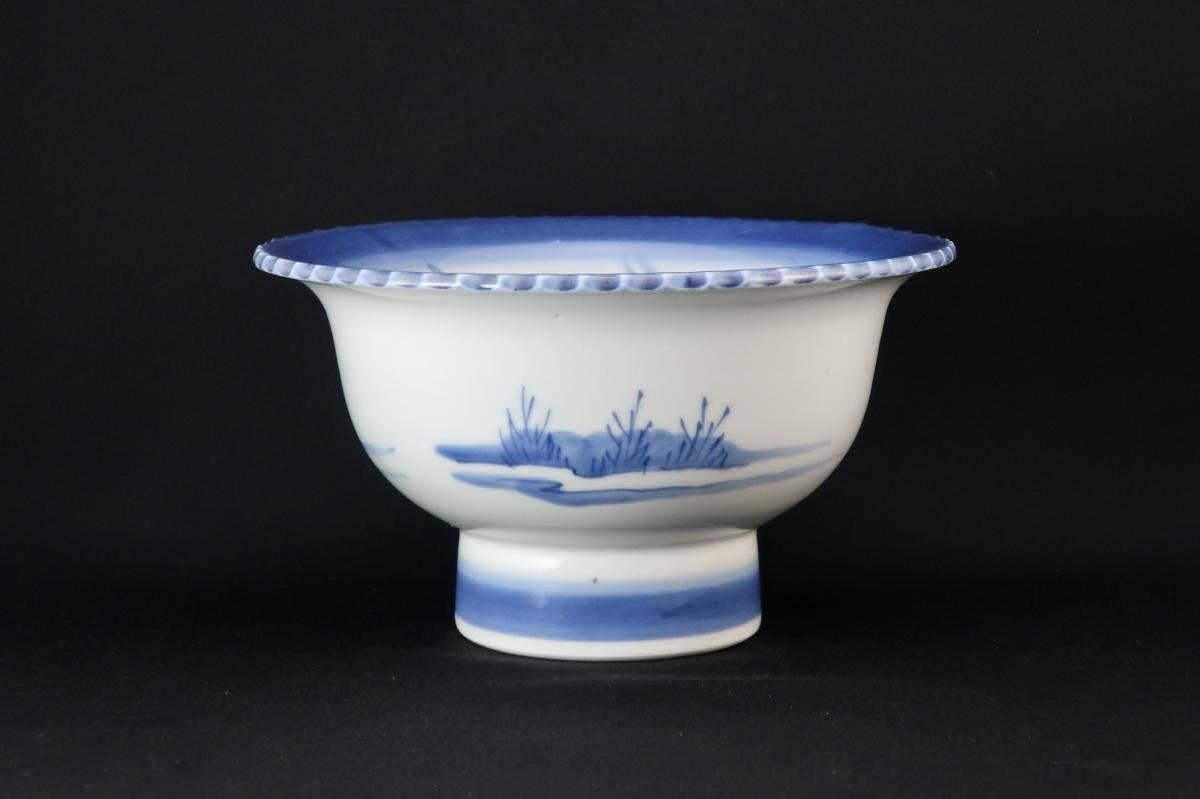 伊万里 染付 雲に鶴 盃洗 [B31484] 伊万里 染付 雲に鶴 盃洗 [B31484] 伊万里 染付 雲に鶴 盃洗