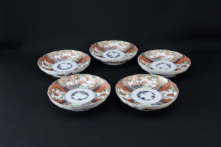 伊万里色絵小皿　五枚組 / Imari Small Polychrome Plates  set of 5