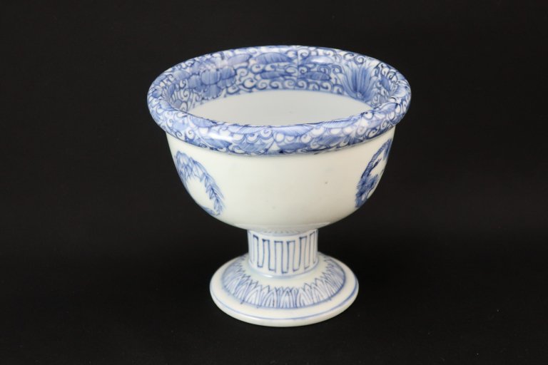 伊万里線描染付松竹梅龍文小盃洗 / Imari Blue & White 'Haisen' Sake Cup Washing Bowl with the picture of Dragon  