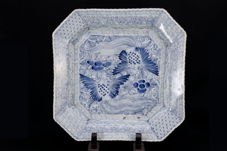 Τ˱ʸڳ绮 / Imari Large Square Blue & White Plate with the picture of Pheonixes