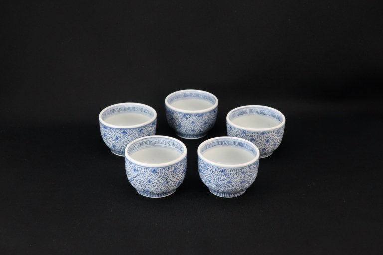 Τʸ޸ / Imari Small Blue & White Cup  set of 5